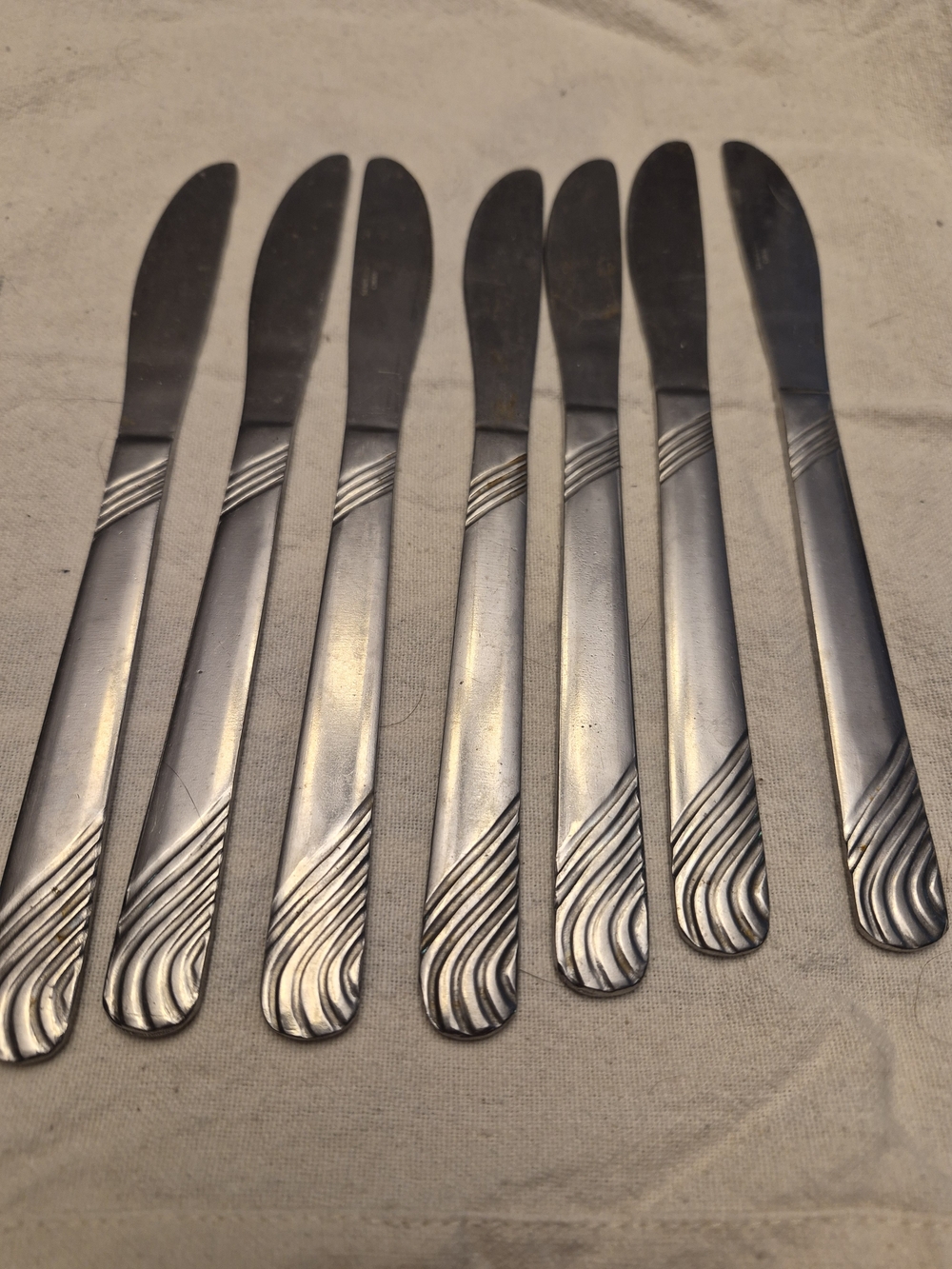 Stainless Steel Dinner Butter Knife Set - Silver Art Deco